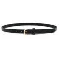 Vrouwen zwarte smalle riem minimalistische stijl met gouden gesp voor dagelijkse mode - Zwart (Gouden Gesp)