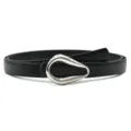 Cinturón fino negro para mujer con hebilla de metal plateado, elegante para vaqueros. - Estilo 2 - Hebilla Plateada