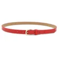 Slanke rode lederen riem voor dames met elegante gouden metalen gesp, stijlvol accessoire. - Rood (Gouden Gesp)