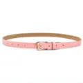 Pink PU Leather Belt Women Gold Metal Pin Buckle Skinny Waistband Casual Dress Jeans - Pink (Gold Buckle)