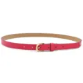 Dames smalle roze lederen riem met elegante gouden gesp, veelzijdig broekaccessoire voor dagelijks gebruik. - Rozerood (gouden sluiting)