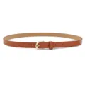 Bruine dunne lederen riem voor dames met gouden gesp, minimalistisch taille-accessoire. - Khaki (Gouden Gesp)