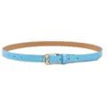 Light blue women thin PU leather belt with gold pin buckle stylish jeans dress accessory - Light Blue (Gold Clasp)