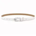 Witte smalle riem voor vrouwen met zilveren metalen gesp minimalistisch elegant ontwerp mooi - Wit (Zilveren Gesp)