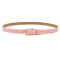 Ceinture fine en cuir rose pour femme avec boucle ardillon dorée élégante pour robes. - Rose (Boucle Dorée)