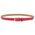 Ceinture fine en cuir rouge pour femme avec boucle dorée accessoire élégant et minimaliste - Rose rouge (fermoir doré)