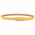 Ceinture fine en cuir jaune pour femme pour robe et costume accessoire de taille - Jaune (Boucle Dorée)