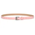 Minimalist pink thin belt for women with square buckle candy color versatile dress accessory - Pink (Black Buckle)