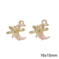Goldfarbene Legierung Rosa Glitzer Harz Halbmond Schmetterling Anhänger DIY Schmuck Zubehör - Traumhafter Rosa Mond / 1 Stück / Gold
