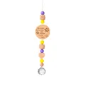 Pet memorial wooden wind chime suncatcher with crystal pendant and engraved sympathy quote. - Forever in my Heart (Style B-4)