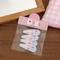 Horquillas de dopamina frescas de verano lindo lazo accesorios para el pelo de flequillo - Paquete de 4 / Pinza Gota de Agua con Lazo Azul Rosa