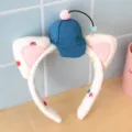 Bonita diadema de peluche con orejas de gato y mini gorro vaquero accesorio para el pelo. - 3# Diadema de Cachorro con Sombrero