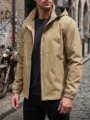 Men's hooded casual jacket waterproof windbreaker outdoor sportswear khaki coat daily wear - XS / Tops / Khaki