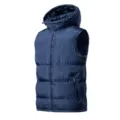 Herren Winter warmer gefütterter Kapuzenweste in Dunkelblau, dicke ärmellose Freizeitjacke. - XS / Oberteile / Dunkelblau