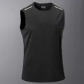 Herren Schwarzes Schnelltrocknend Sport Tanktop Ärmellos Laufen Fitness Shirt Größe S - XS / Oberteile / Schwarz