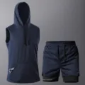 Dark Blue Vest Dark Blue Shorts