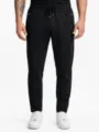 Herren schwarze Jogger Jogginghose Freizeit Sport Hose bequemer Kordelzug Bund Activewear - XS / Gerades Bein / Schwarz