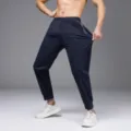 Herren sportliche schnelltrocknende Jogginghose, elastische Freizeithose mit Kordelzug. - XS / Unterteile / Dunkelblau
