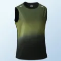 Verlauf Fitness Tanktop für Herren, Schnelltrocknendes Ärmelloses Sportshirt, Größe S, Grün. - XS / Oberteile / Armeegrün