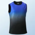 Men's gradient sports tank top, quick dry sleeveless gym running fitness workout active vest. - Royal Blue