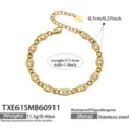 Detailansicht des goldenen Edelstahl Zirkon Armbands mit 17+5cm Länge und 11,5g Gewicht. - Armband / Weiß Zirkonia 17+5cm / Gold