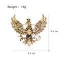 Antike Goldene Adler Brosche Krone Perle Metall Anstecknadel Anzugschmuck 4.5x5.4cm - Vintage Gold Kaiseradler (C960-A)
