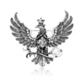 Detailaufnahme der Vintage Adler Brosche mit Krone, filigranen Fluegeln und Strassakzenten. - Vintage Silber Kaiseradler (C960-B)