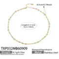 Stainless steel 18k gold plated zircon necklace elegant fashion fine chain jewelry for women - Zirconia Gold Necklace (TXP032) / 41.5+5cm / Gold