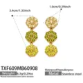 Vergoldete Edelstahl Zirkonia Blumen Hängeohrringe modischer Damenschmuck Ohrring Set. - Ohrringe / Gelb