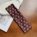 Brown polka dot widened headband for yoga, sports, and daily fitness hair accessory. - 7cm Polka Dot Headband - Brown