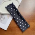 Black and white polka dot wide headband, elastic sports yoga fitness sweatband for women. - 7cm Polka Dot Headband - Black