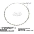 Edelstahl ovale Zirkon Halskette, minimalistischer Modeschmuck fuer dem Tagesdesign. - Halskette / Weiß Zirkonia 31.5+12cm / Stahlfarben