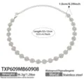 Edelstahl Zirkon Blumen Halskette silber Variante, elegante Kristall Choker Kette Schmuck. - Halskette / 32+12cm / Stahlfarben