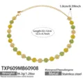 Edelstahl Vergoldet Bunte Zirkon Blume Halskette Dopamin Stil Damen Mode Schmuck Stück - Halskette / 32+12cm / Gelb