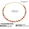 Edelstahl vergoldet rosa Kristall Blumen Halskette Dopamin Schmuck Kette 32+12cm! - Halskette / 32+12cm / Fuchsia