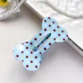 Blue bone-shaped hair clip with cute polka dots, stylish duckbill hairpin for daily hair styling. - 8cm / Blue Polka Dots