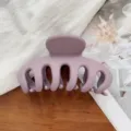 Gedetailleerd overzicht van matte paarse haarclip, elegante stijl voor staarten en opstekers. - Mat Paarsgrijs