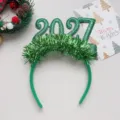 Cerchietto di Natale 2027 verde con glitter festa accessorio per costume festivo carino nuovo - modello A / Stile A 2027 Verde