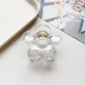 Transparent acrylic flower hair claw clip clear plastic cute hairpin for women styling - Flower Hair Clip / Clear White