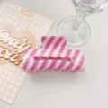Pink white striped hair claw clip, cute summer PVC shark clip for daily cute hairstyle styling. - Square Style / 8cm / Pink