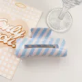 Summer fresh colorful striped PVC hair claw clip, minimalist sweet elegant shark clip headwear. - Square Style / 8cm / Light Blue
