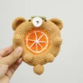 Handgemaakte gehaakte schattige kat onderzetter oranje fruit gebreide kop mat optie - Oranje Beer Onderzetter