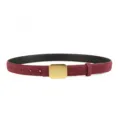 Elegant women's genuine cow suede leather belt featuring a polished gold buckle for commuting. - 100cm / Angola Red
