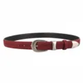 Red suede belt for women, stylish vintage metal buckle casual waist belt for jeans. - 100cm / Angola Red