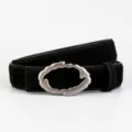 Niche design genuine leather women belt with alloy buckle stylish casual jeans decorative belt - 100cm / Black