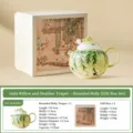 Exquisite ceramic teapot with gift box, elegant green willow design for tea time. - Gift Box Single Pot / 135ml