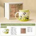 Panda Ceramic Teapot Gift Box Set, White and Green Cute Animal Kung Fu Tea Pot for One. - Xianyu Teapot (Gift Box Set) / 400ml / Rock Mineral White Panda and Flowers