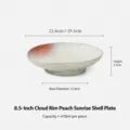 Exquisite Keramik-Muschelteller mit einzigartigem Farbverlauf, ideal für stilvolles Essen. - 8,5 Zoll Rosa Weißer Farbverlauf Muschel Teller