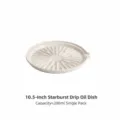 Ceramic star pattern oil drain plate, white steak plate with spout, 10.5 inch kitchen tableware. - Star Pour Spout Oil Draining Plate (BGFTC3701) / 10.5 Inch