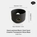 Handbemalter schwarzer Goldsand Keramik Ofenfuß, exquisites Ruyi hohles Design für Tischheizung. - Handbemalter Schwarzer Goldsand Herdsockel